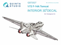 Quinta Studio 1/72 F14-A Tomcat 3D Interior decal #72027 (Hasegawa)